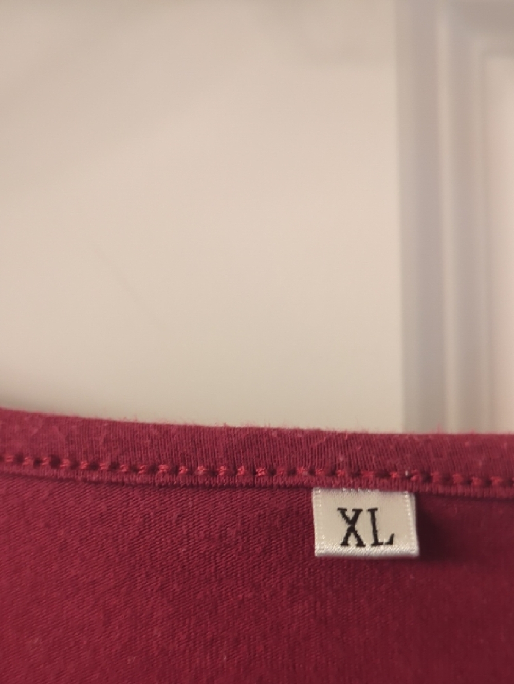 Burgundy Ruffle Sleeve Short Sleeve Tee - Picture 2 of 3